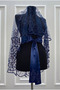 Navy Blue Bridal Veil Set, Glass Beads and Sequin Printed Henna Night Veil Set 6 Pieces - 4