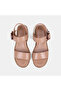Women's Leather Sandals with Skin-Bone Buckle and Wedge Heel - 4