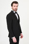 Straight Slim Fit Removable Shawl Collar Men's Groom Suit Black - 45457.26Y - 6