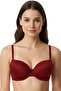 Women's Burgundy Ribbed Fabric Supported Bra