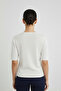 Ecru Short Sleeve Knitwear Blouse - 2