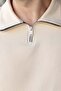 Beige Half Zipper Detailed Polo Collar Men's T-Shirt E7184 - 2