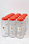 Set of 12 Glass Storage Containers with Red Lids and Labels 1500 ml – Labeled Legumes, Food, Kitchen Organizer Jar Set - 2