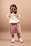 Summer Girls' Embroidered Oversize Set with Shorts, 100% Cotton, Ages 1-6 - 8