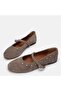 Large Size Women's Genuine Leather Suede Ballet Flats 41-42-43-44-Mink - 4