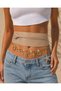 Beige Chain Charm Belt – Leather Look Waist Belt with Starfish Detail