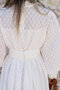 White Waist-Corsaged Scallop Dress - 5
