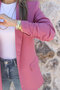 Dusty Rose Sleeve Ruffle Detail Blazer - 4