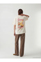 Yellow Printed Oversize Cotton Women's T-Shirt - 3