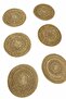 Wicker American Service Set of 6 Natural Wicker Jute Round Placemat Plate Pan Pot - 4