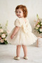 Baby Girl Birthday Party Wedding Dress Short Sleeve Rose Bow Tulle Tutu Lined - 2