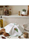 100% Cotton Round Kitchen Towel 50 cm – Set of 2 |   High Absorbency, with Hanging Loop, Stylish Embroidered Design, Machine Washable Drying Cloth - 5