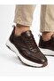 Men's Brown Genuine Leather Orthopedic Sole Casual Sneaker Shoes - 2