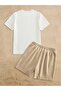 Unisex Minimal Cowboy Printed Special Design Oversize T-Shirt and Shorts - Top and Bottom Set - 3
