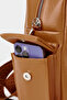 Women's Swan Tan Multi-Pocket Zippered & Flap Adjustable Strap Travel & Daily Backpack - 5