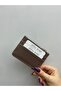 Four-Compartment Zipper Detailed Mink Leather Women's Card Holder - 4