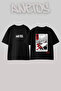 Sasori Art Design Back Printed Cotton Black Oversize T-Shirt