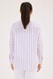 Women's White Striped Shirt – Pink Navy Blue Stripe 100% Cotton Regular Fit - 2