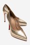 Short Platform Heeled Women's Thin Heeled Shoes Nicola Gold Crocodile