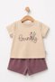 Baby girl 2-piece summer outfit: adorable embroidered t-shirt and shorts set, top and bottom, sizes 6-9-12-18-24 months