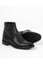 Italian Style Internal and External Natural Leather Laser Cut Men's Boots Black T10223 - 2