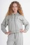 Girl's Ruffle Detailed Zippered Hoodie and Wide Leg Sweatpants Set - 2