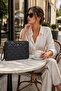 Black Unisex Quilted Laptop Bag 13-14 Inch Compatible Daily Stylish Hand Carrying Organizer Case - 3