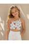 Girl's One-Shoulder Crop Blouse with Elastic Waist