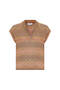 Color-Shift Polo Collar Mustard Knitwear Top - 6