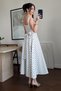 Square Neck Polka Dot Princess Model Long Maxi Dress Engagement Graduation Evening Dress Special Occasion - 5