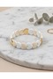 Lovessa Gold Layered Heart Porcelain Plated Elastic Bracelet - 4