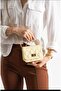 Women's Chain Strap Diamond Pattern Shoulder Crossbody Bag Yellow - 2