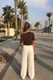 Women's Casual Slim Basic Coffee Blouse - 5