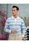 Cotton Lycra Slim Fit Knitted Horizontal Pattern Collar Stripe Detailed Polo Collar Sweater
