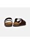 Men's Bitter Brown Double Metal Buckle Suede Slippers - 5