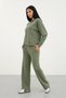Çağla Women's Modal Hooded Tracksuit Set Zippered Top Loose-Leg Bottom Comfortable Fit - 6
