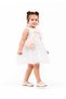 Girls' White Tulle Dress + Rose Printed Rose Bag - 3