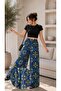 Woven Viscose Trousers with Wide Legs and Patterned Design - 3