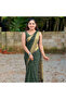 Green Art Silk Polka Dot Saree with Zari Border - MAF3119 | Green - 2