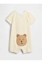 Gap Baby Boy Striped Short Jumpsuit with Bear Print on the Back 0-2 Years Yellow