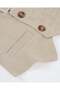 Boy's Linen Look V-Neck Buttoned Vest 2-8 Years Beige - 4