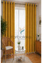 Mustard Velvet Rustic Velvety Fabric Curtain - 2