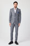 Serardo Men's Navy-Grey Polyviscon Fabric Slim Fit Jacket Pants Vest Suit - 6