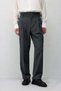 Gray Relaxed Fit Pleated Men's Trousers