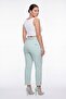 Women's Mint Summer Slim Trousers with Belt and Embroidery Detail - 4