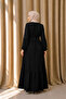Loose Cut Rabia Crepe Ferace Belted Comfortable Fit Hijab Dress - 4