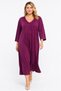 Women's Large Size Purple, Lace Detailed, Cotton Fabric Home Dress 65N39494