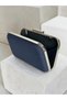 Navy Blue Color Z.A.R.A. Satin Crystal Stone Embroidered Chain Women's Evening Dress Bag Wedding Engagement Graduation - 6