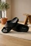 Comfortable Black Cross-Strapped Casual Men's Slippers for Beach and Seaside Use - 6