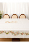 Luxury Stain-Resistant Linen Printed Tablecloth 160X220 Rose Cream - 3